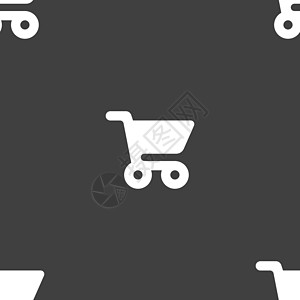 页面图标符号 灰色背景上的无缝模式 矢量商品零售购物篮价格市场送货夹子盒子互联网徽章图片