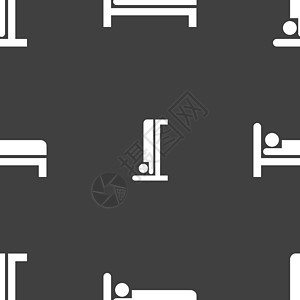 酒店图标符号 灰色背景上的无缝模式 矢量插图网络旅行接待假期背景图片
