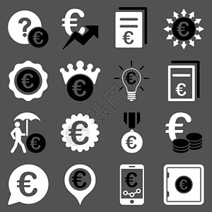 欧元银行业务和服务工具图标徽章广告经营硬币货币理念行政生物周转气泡图片
