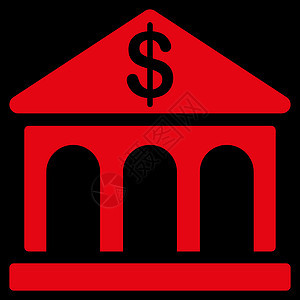 银行图标大楼房子矢量商业红色办公室公司银行业博物馆字形背景图片