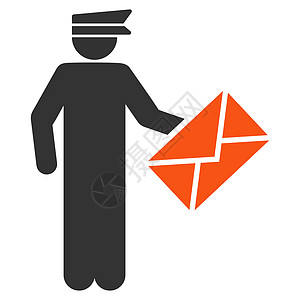 Postman 图标男人司机灰色邮箱信封纸盒字形邮差信使职业图片