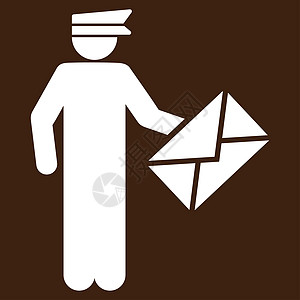 Postman 图标邮寄服务后勤导游明信片男性信封邮件纸盒载体图片