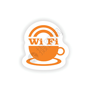 Wi-Fi 纸张上符合实际的图标标签设计图片