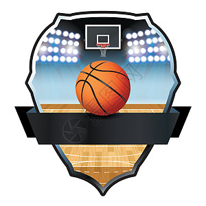球场标志篮球篮球标志徽章插图插画