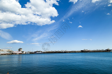 市湾码头摄影旅行港口景观旅游晴天海洋天空天际图片