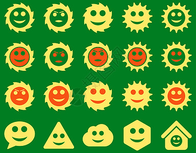 工具 齿轮 微笑 情绪图标公司六边形工厂表情符号刀刃图标集控制问题情感图片