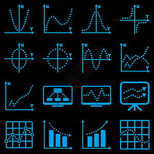 点向矢量信息地理商务图标酒吧黑色图表抛物线监控报告蓝色等级曲线背景图片