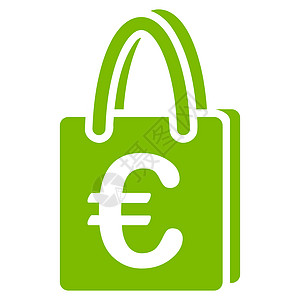购物袋图标生态成套小袋绿色钱包拉链联盟财富手提包零售图片
