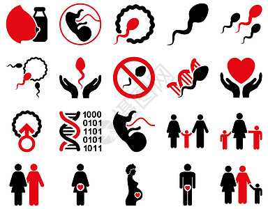 医疗图标集工程卵子怀孕孩子们父母胚胎基因保险急救援助图片