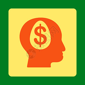 商业按钮覆盖颜色集的银行图标收益黄色男性人员财务男人绿色字形百万富翁橙色图片