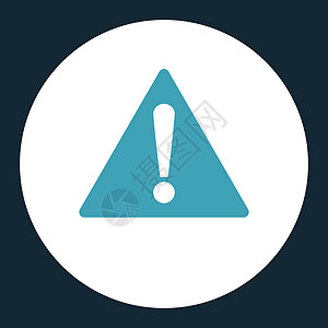 警告平蓝色和白颜色圆环按钮服务台问号字形问题冒险警报报警暗示注意力感叹号图片