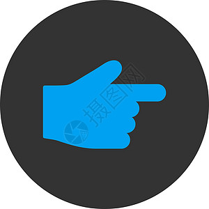 平偶指蓝灰色圆环按钮导航拇指作品手指指针字形图标光标棕榈手势图片