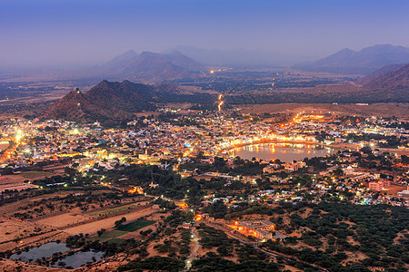 印度拉贾斯坦邦夜间普什卡尔圣城图片
