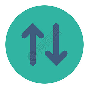 翻转平板钴和青青色圆环按钮图标光标箭头导航字拖方法运动镜子变体交换图片