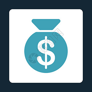 钱袋图标现金储蓄税收银行按钮蓝色货币资金收益深蓝色图片