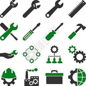 选项和服务工具图标集图示集锤子工作环境螺丝刀用户工程工厂图标安全帽维修图片