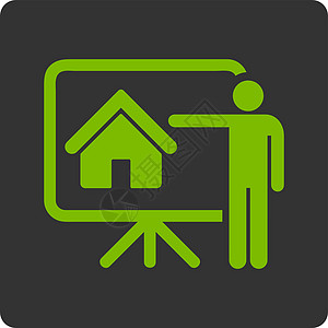 房地产商图标正方形推介会会议办公室银行小屋建筑师公司销售投资图片