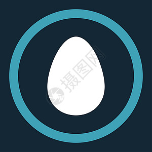 鸡蛋平蓝白彩色四轮光栅图标背景数字食物细胞字形形式早餐深蓝色白色图片