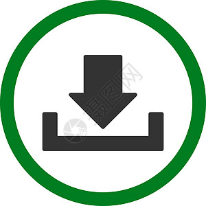 下载平版绿色和灰色双向四向矢量图标箭头贮存磁盘储蓄店铺字形保管箱收件箱图片