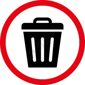 垃圾处理器可平铺红色和黑色加浓红和黑颜色四向矢量图标垃圾垃圾箱环境垃圾桶回收站回收倾倒生态字形篮子图片
