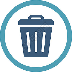 垃圾处理罐平坦青色和蓝颜色四向矢量图标垃圾桶字形垃圾箱生态环境蓝色回收站回收倾倒篮子图片