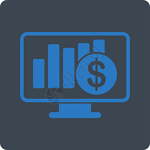 销售监测器图标报告字形金融电脑硬币商业市场分析销售量条形监视器图片