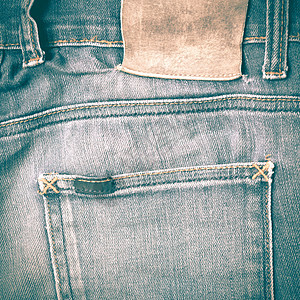 Jean 裤子原型样式上的标签织物贴纸框架服饰材料纺织品牛仔布接缝蓝色牛仔裤图片
