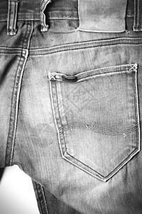 Jean裤子上的标签 黑白音调颜色样式牛仔布服装牛仔裤接缝纺织品贴纸织物空白服饰框架图片
