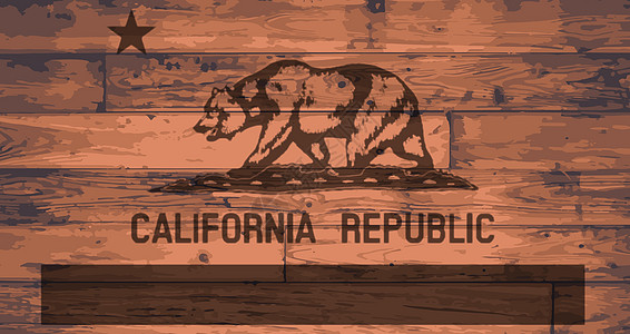 加利福尼亚旗牌标识地板旗帜品牌木板粮食木纹插图绘画艺术品图片