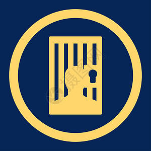 监狱平板黄色彩色四轮图形图标法律框架犯罪圆形惩罚相机锁孔逮捕法官蓝色图片