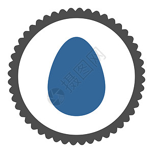 鸡蛋平面钴和灰色圆形邮票图标证书橡皮数字海豹形式食物早餐细胞背景图片