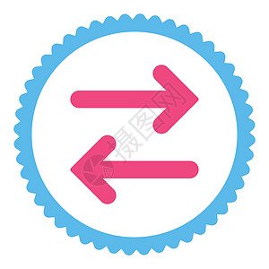 水平平平平面粉色和蓝色圆形邮票图标箭头变体交换证书水平地橡皮字拖方法镜子同步图片