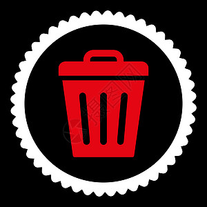 垃圾桶可粉碎红白颜色的红色和白色整形印章图标倾倒背景垃圾篮子回收字形垃圾箱环境回收站黑色图片