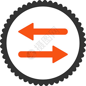 平板橙色和灰色交汇台面图示海豹邮票方法证书水平地同步交换水平变体箭头图片