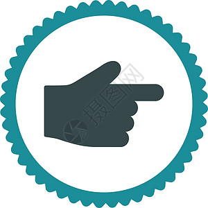 平偶点软蓝颜色环形邮票图标海豹光标证书指针手指拇指棕榈导航手势字形图片
