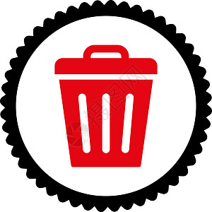 垃圾桶可平铺红色和黑色聚红和黑色彩环形邮票图标篮子生态环境证书字形垃圾箱回收倾倒垃圾海豹图片