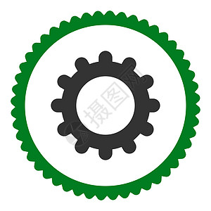 绿色和灰色齿状绿色和灰色圆形邮票图标进步字形齿轮控制引擎橡皮机器工业服务海豹图片
