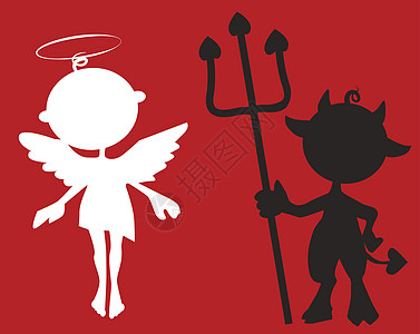 小天使和小恶魔背景图片