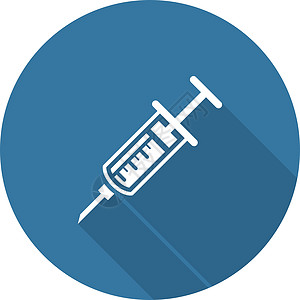 疫苗接种和医疗服务图标 平面设计 长阴影图片