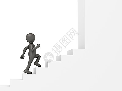 男人爬楼梯小路跑步楼梯黑色插图生长卡通片职业木偶概念图片