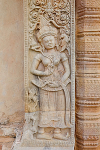城堡岩石寺庙的石雕宗教雕塑风格文化石头装饰雕像佛教徒雕刻遗产图片