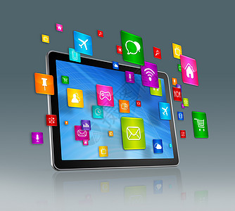 数字板和飞行应用程序图标技术通讯社会药片全球电脑屏幕手机电子产品高科技图片