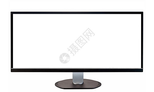 现代计算机显示器键盘灰色反射电脑黑色金属工作监视器玻璃白色图片