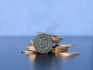 古俄罗斯钱 旧硬币 宝藏黑色历史厌恶博物馆圆形白色古董货币钱币收藏图片