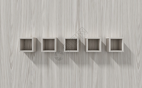 3个孤立的空架子 用于木材背景展览安装广告投影仪办公室市场画廊贮存博物馆插图展示图片