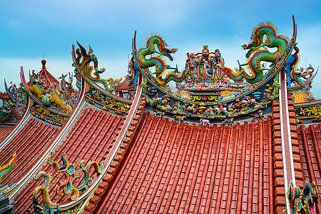 台北的比山庙台台台湾特色建筑寺庙结构天空宗教建筑学文化外观亚裔图片