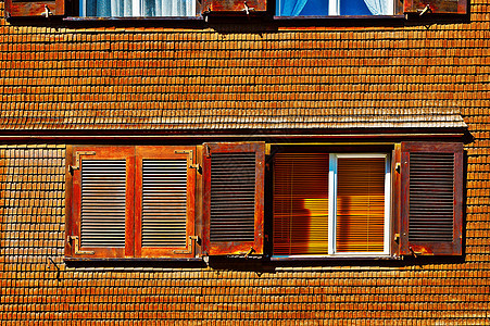 窗户反射建筑螺栓装饰住宅城市传统框架快门风格图片