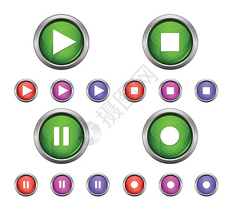 孤立的光泽矢量 web 按钮集 漂亮的互联网按钮阴影插图记录网络紫色圆圈网站绿色圆形红色图片