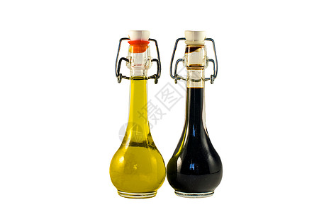 两瓶葡萄酒醋和橄榄油味道醒酒器调味品处女营养调味礼物瓶子玻璃蔬菜图片