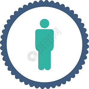 人平板钴和青青色环形邮票图标身份证书角色男性社会反射数字字形成人男生图片
